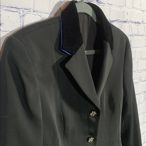 R.J.Classics Extreme Women Washable Equestrian Blazer Black Velvet Collar Sz 10R - Picture 2 of 8
